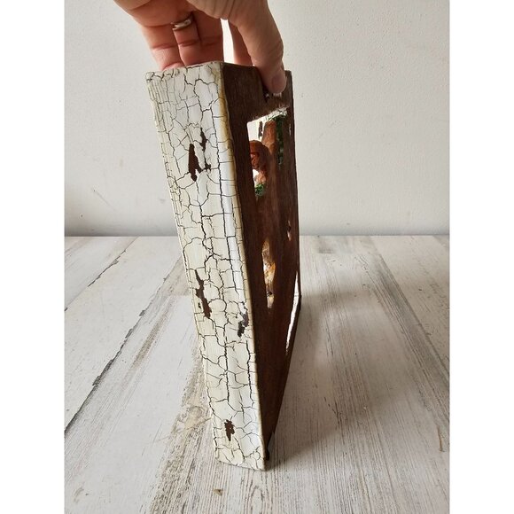 Vintage shabby chic Easter bunny spring rabbit lamb sheep frame picture hanging - Picture 6 of 10